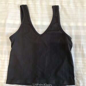 Calvin Klein Jeans Charcoal Ribbed Lounge Top Size Small